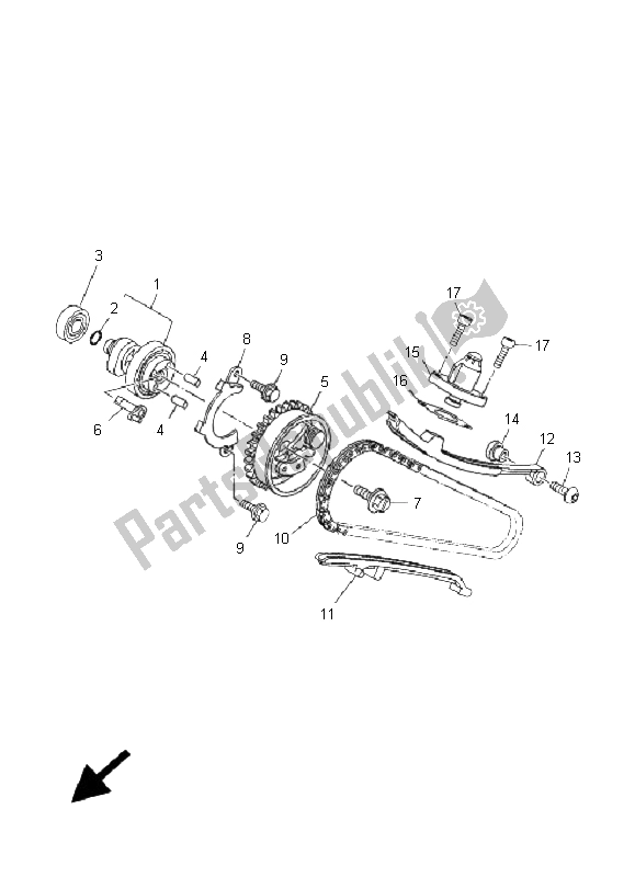 Alle onderdelen voor de Nokkenas & Ketting van de Yamaha T 135 FI Crypton X 2009