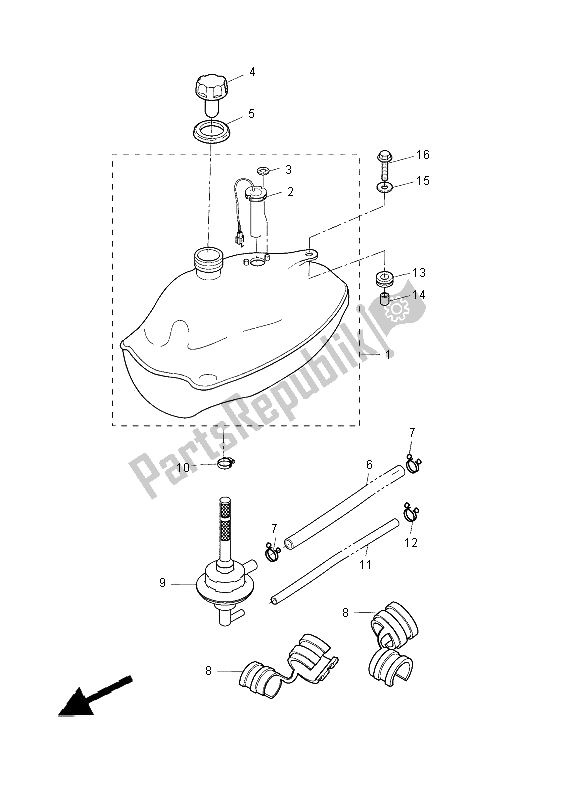 All parts for the Fuel Tank of the Yamaha EW 50N 2014