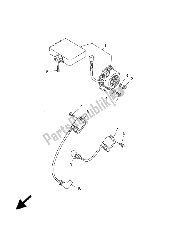 All parts for the Generator of the Yamaha TZ 250 2001