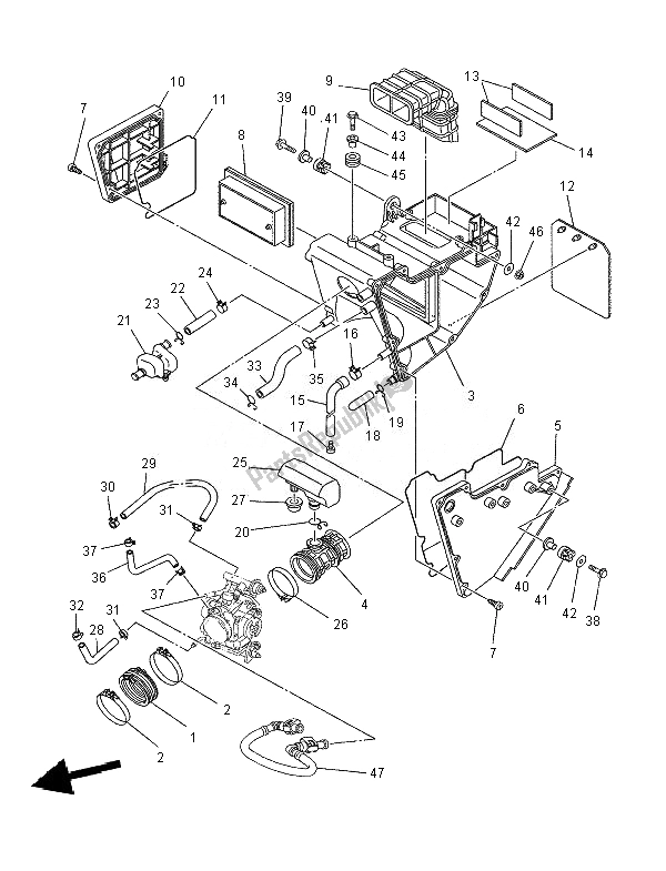 Toutes les pièces pour le Admission du Yamaha XT 660R 2007