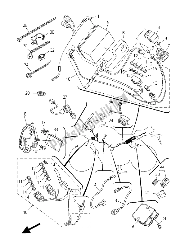 Toutes les pièces pour le électrique 1 du Yamaha MT 09 Tracer ABS 900 2015