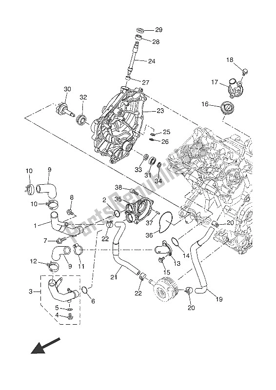 Toutes les pièces pour le Pompe à Eau du Yamaha MT-07 Tracer ABS 700 2016