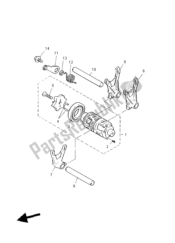 Toutes les pièces pour le Came Et Fourchette De Changement De Vitesse du Yamaha TT 600 RE 2004