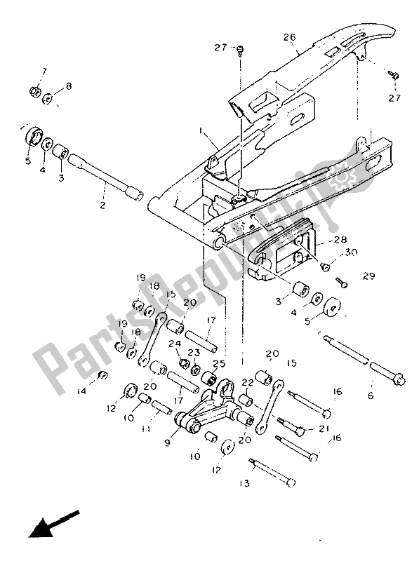 Wszystkie części do Tylne Rami? Yamaha FJ 1200A 1991