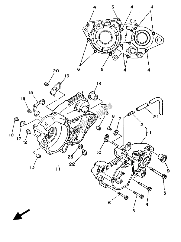 Tutte le parti per il Carter del Yamaha YZ 490 1987