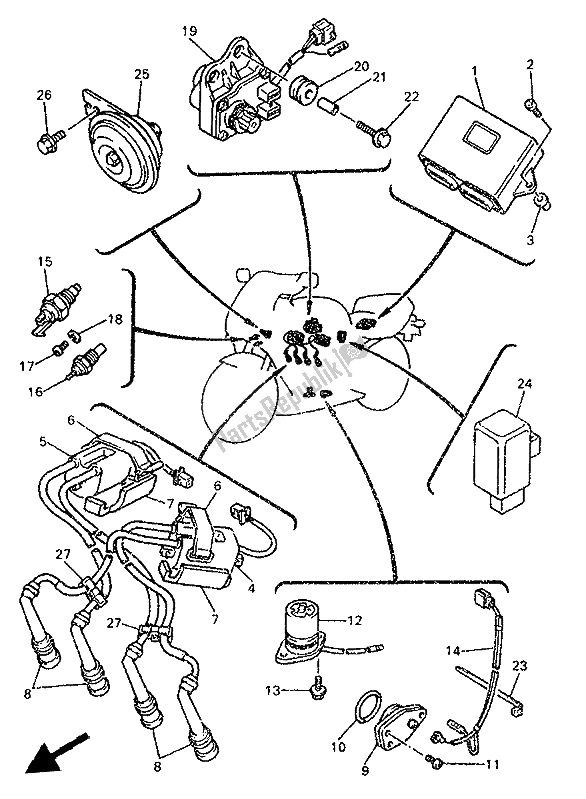 Toutes les pièces pour le électrique 1 du Yamaha YZF 750 SP 1994