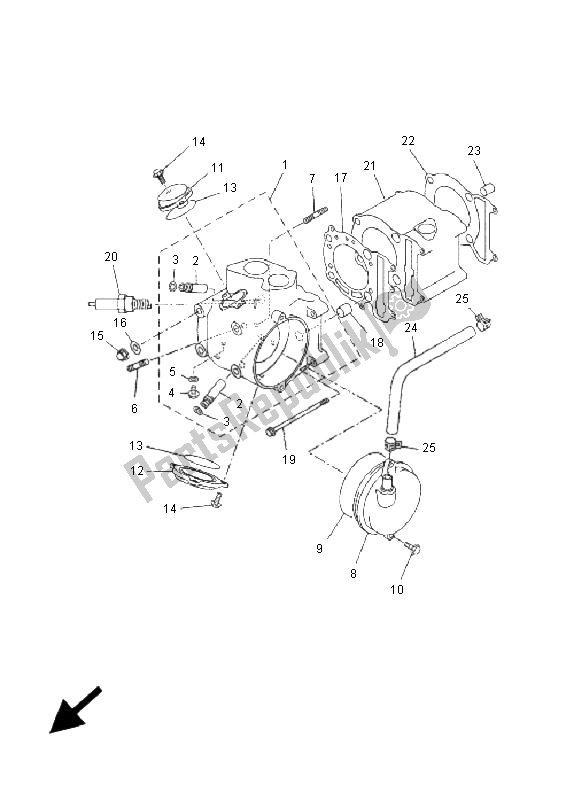 All parts for the Cylinder of the Yamaha YP 250R X MAX 2006