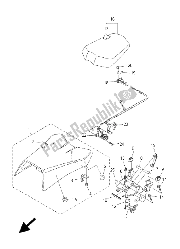 Tutte le parti per il Posto A Sedere del Yamaha FZ1 N Fazer 1000 2008