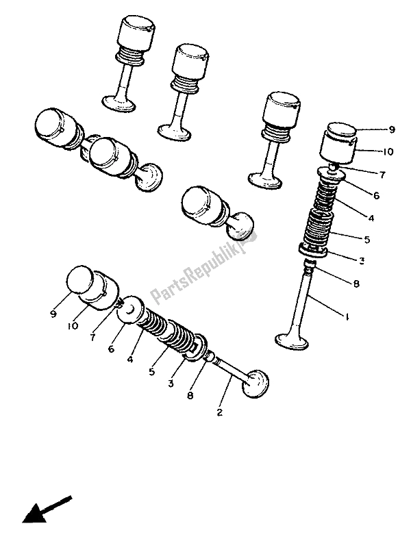 Tutte le parti per il Valvola del Yamaha XJ 600 1986