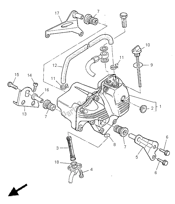 All parts for the Oil Tank of the Yamaha TT 600R 1999