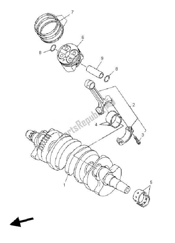 All parts for the Crankshaft & Piston of the Yamaha XJ6F 600 2010