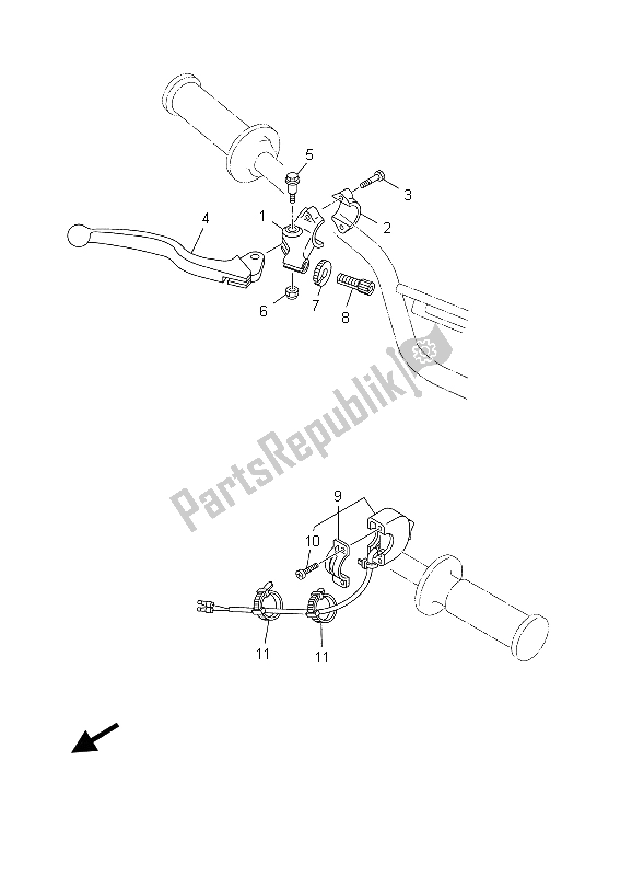 All parts for the Handle Switch & Lever of the Yamaha TT R 90 2003