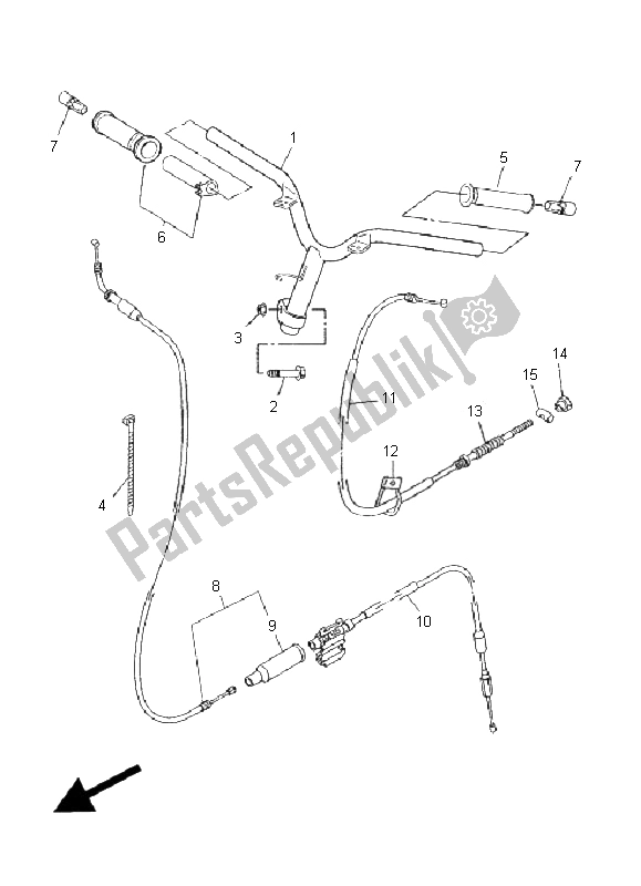 All parts for the Steering Handle & Cable of the Yamaha C 50R AC JOG 2011