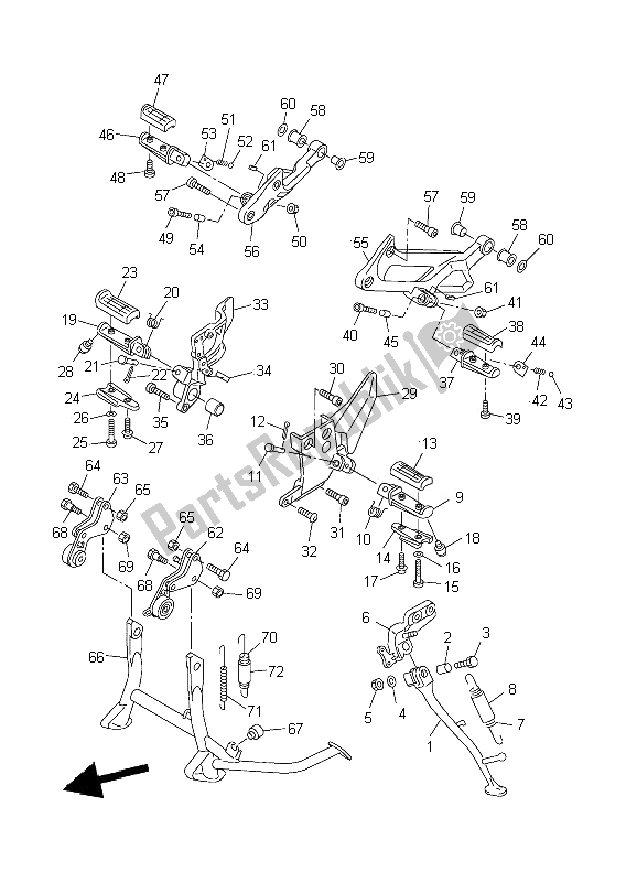 Todas las partes para Soporte Y Reposapiés de Yamaha FJR 1300 2002