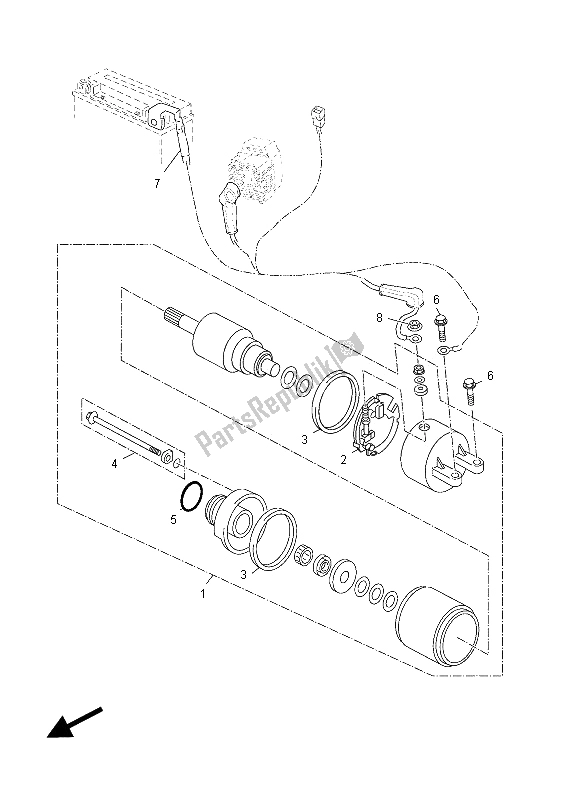 All parts for the Starting Motor of the Yamaha YP 250 RA X MAX 2012