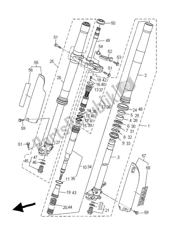 Todas las partes para Tenedor Frontal de Yamaha YZ 250 2007