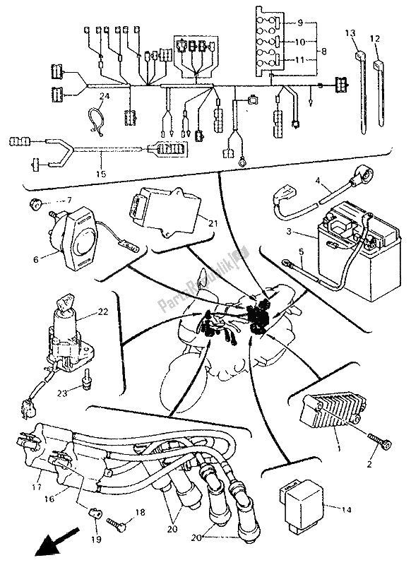 All parts for the Electrical 1 of the Yamaha XJ 600S Diversion 1994