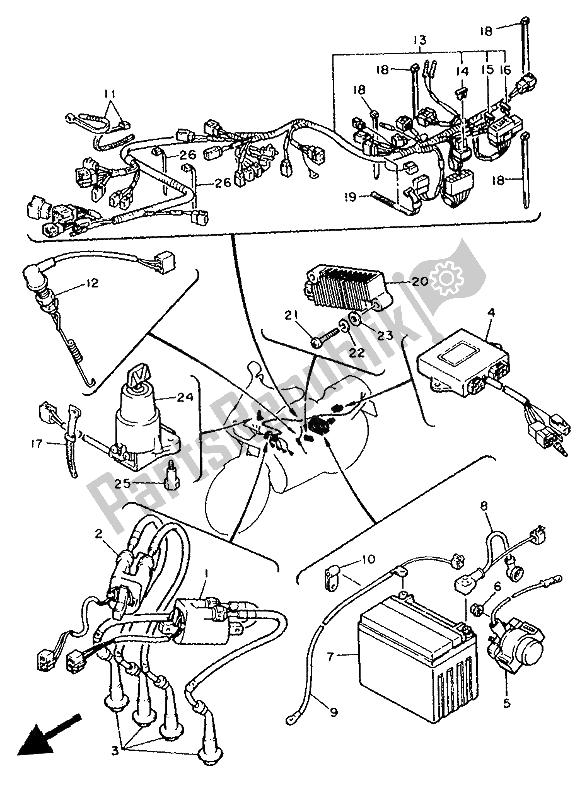 Tutte le parti per il Elettrico 1 del Yamaha FZR 400 RR 1992