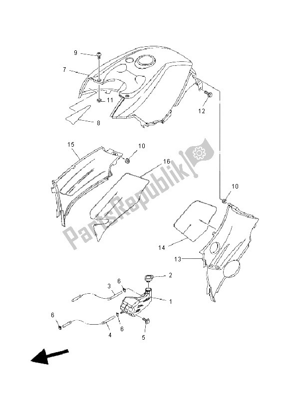 All parts for the Side Cover of the Yamaha YFM 450F Grizzly EPS 2011