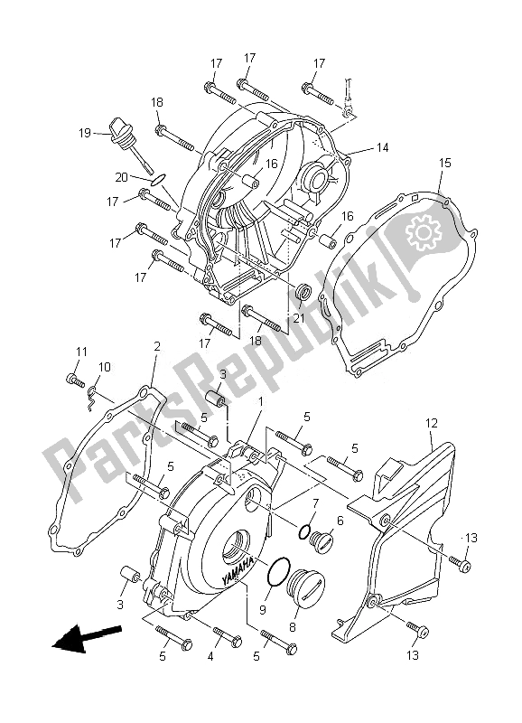 Tutte le parti per il Coperchio Del Carter 1 del Yamaha YBR 125 ED 2007