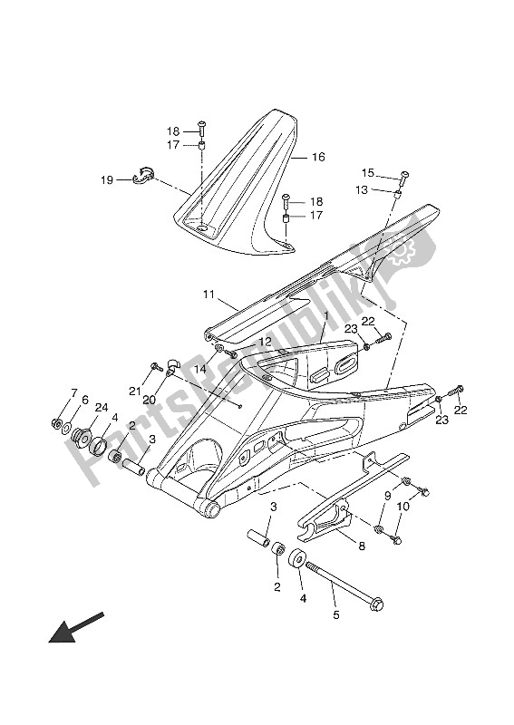 Todas as partes de Braço Traseiro do Yamaha YZF R 125 2016