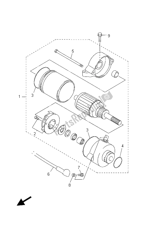 Todas as partes de Motor De Arranque do Yamaha FJR 1300 2003