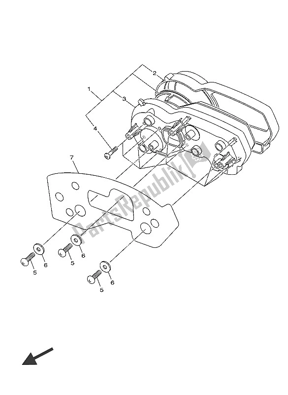 Alle onderdelen voor de Meter van de Yamaha XJ6S 600 2016