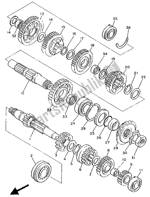 Wszystkie części do Przenoszenie Yamaha FJ 1200 1991