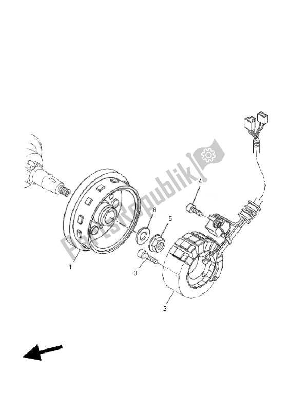 All parts for the Generator of the Yamaha WR 125X 2010