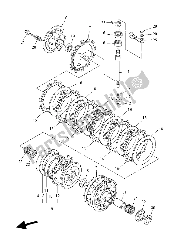 All parts for the Clutch of the Yamaha FZ8 N 800 2012