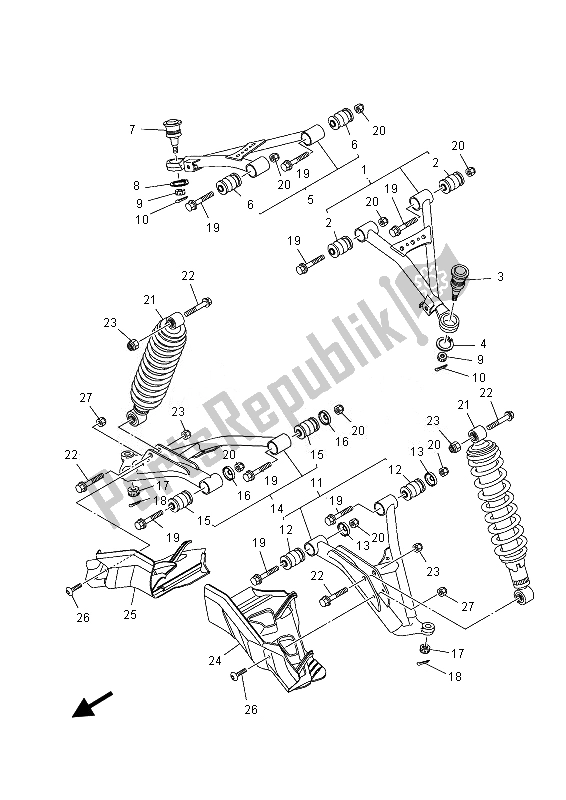 Tutte le parti per il Sospensione Anteriore E Ruota del Yamaha YFM 700 GPD Grizzly 4X4 2013