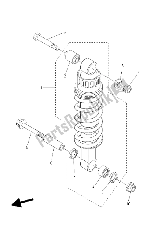 All parts for the Rear Suspension of the Yamaha FZ6 S 600 2006