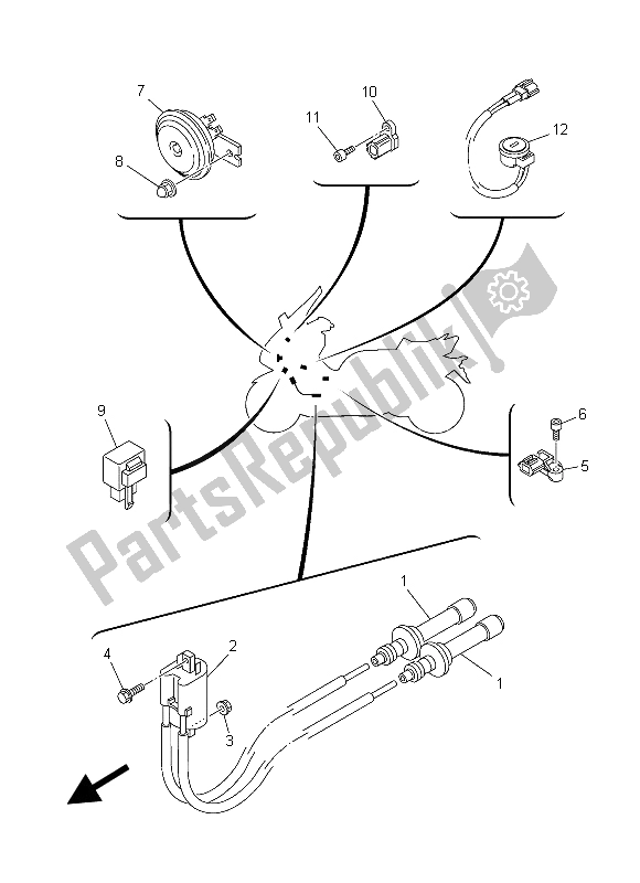 All parts for the Electrical 2 of the Yamaha XP 500A Dnms 2015