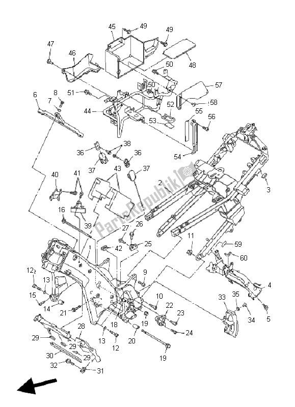 Toutes les pièces pour le Cadre du Yamaha FJR 1300A 2007