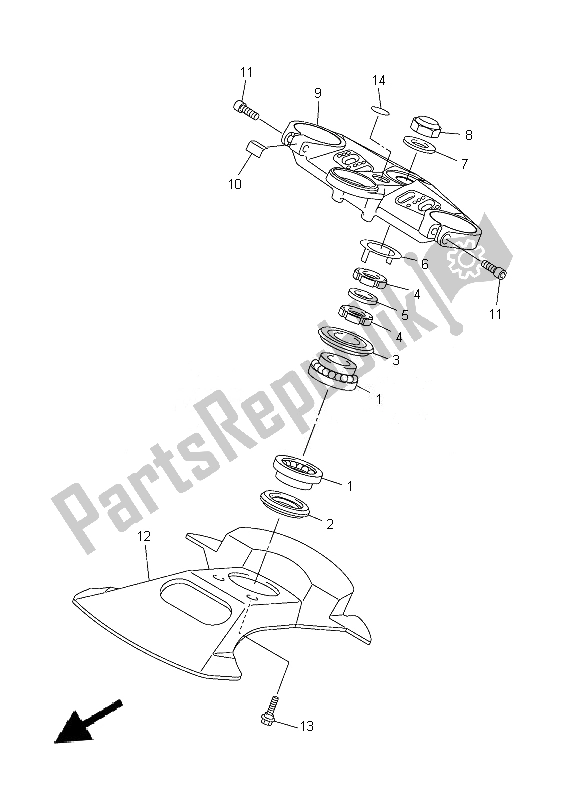 Todas las partes para Direccion de Yamaha FJR 1300 AE 2014