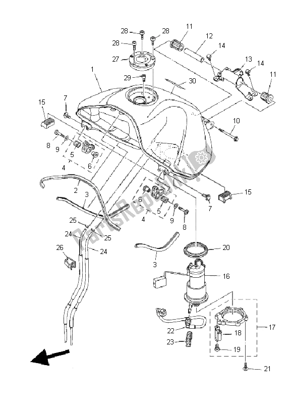 Todas las partes para Combustible de Yamaha XT 1200Z Tenere 2011