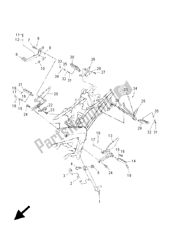 Todas las partes para Soporte Y Reposapiés de Yamaha TZR 50 2009