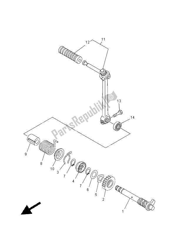 Toutes les pièces pour le Entrée du Yamaha TT R 110E 2014