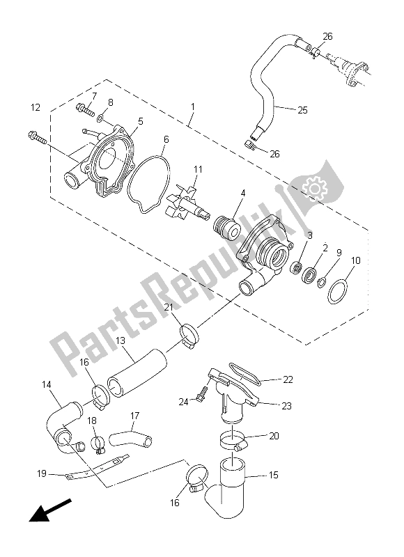 Tutte le parti per il Pompa Dell'acqua del Yamaha XJ6N 600 2015