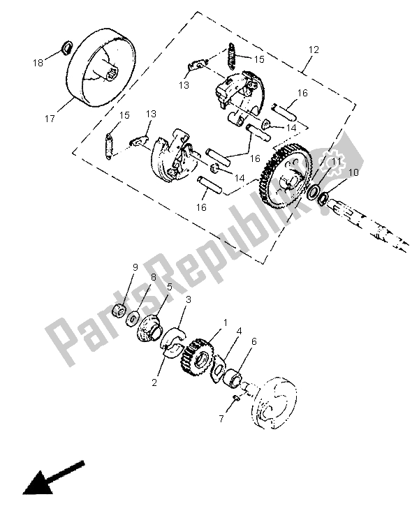Toutes les pièces pour le Embrayage du Yamaha PW 50 1999