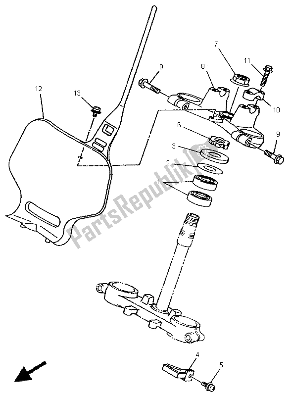 Toutes les pièces pour le Pilotage du Yamaha YZ 80 LW 1997