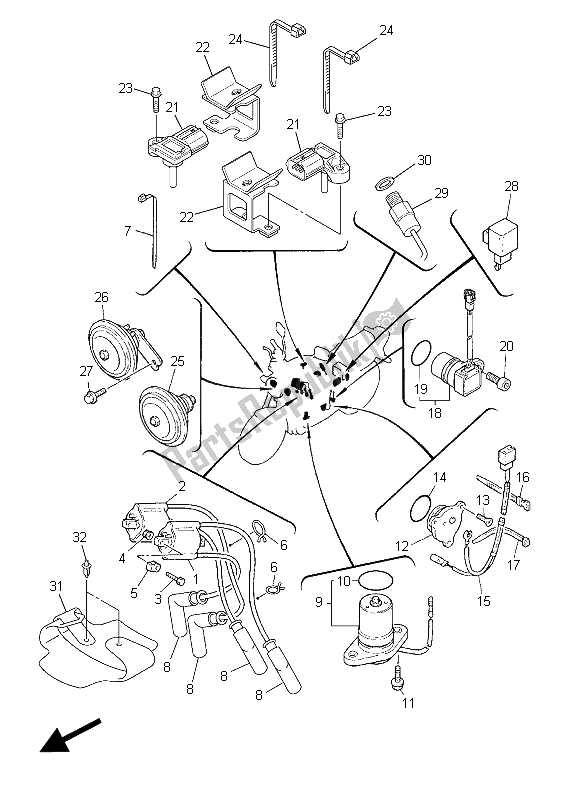 All parts for the Electrical 1 of the Yamaha XJR 1300C 2015