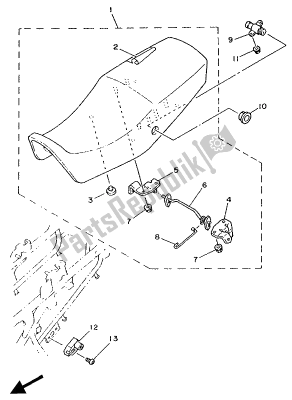 Wszystkie części do Siedzenie Yamaha TZR 125 1990