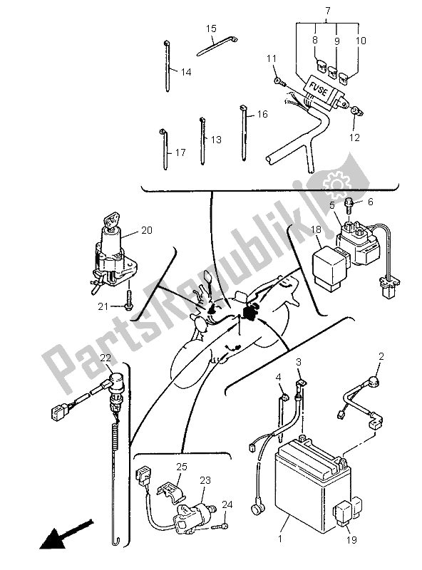 Toutes les pièces pour le électrique 2 du Yamaha XJR 1200 1996