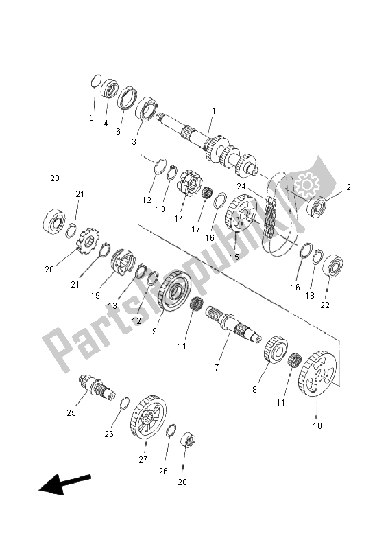 All parts for the Transmission of the Yamaha YFM 450F Grizzly EPS Yamaha Black 2011