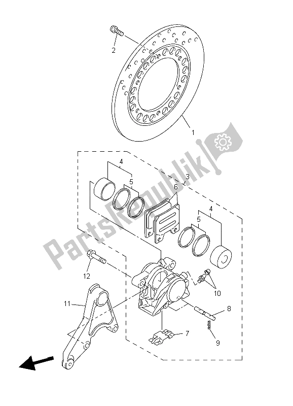 Toutes les pièces pour le étrier De Frein Arrière du Yamaha XJR 1300 2006