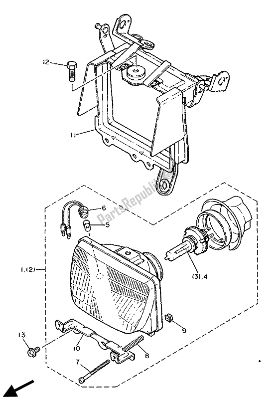 Todas las partes para Alternativo (faro) de Yamaha XT 600E 1990