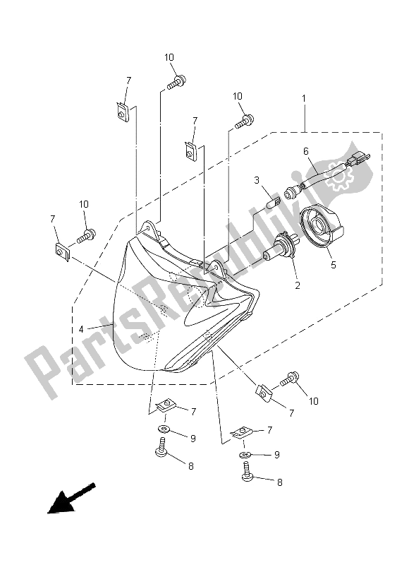 Toutes les pièces pour le Phare du Yamaha YBR 125 ED 2014