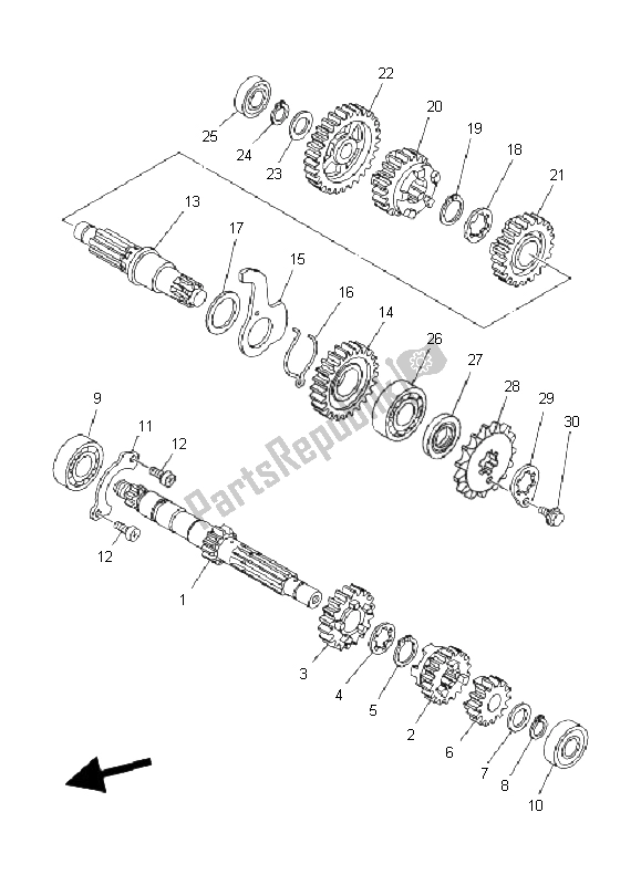 All parts for the Transmission of the Yamaha T 135 FI Crypton X 2011