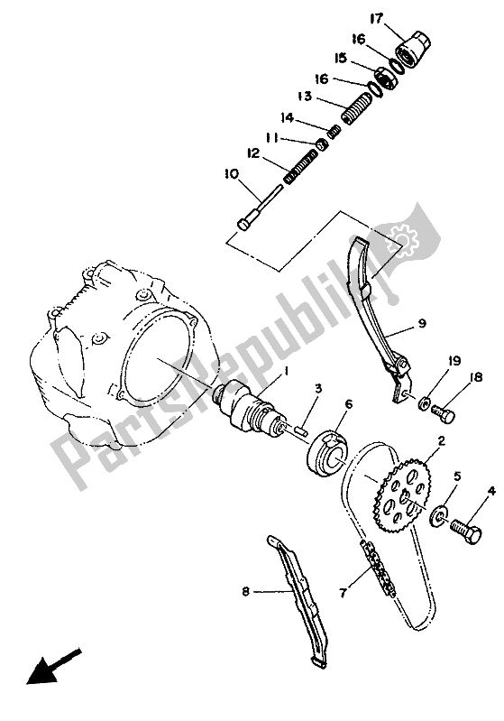 Todas as partes de árvore De Cames E Corrente do Yamaha SR 125 1992